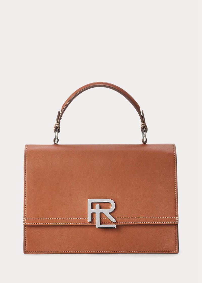 Torebka Ralph Lauren Damska Brązowe The Calfskin Rl Top Handle 612087-JDI